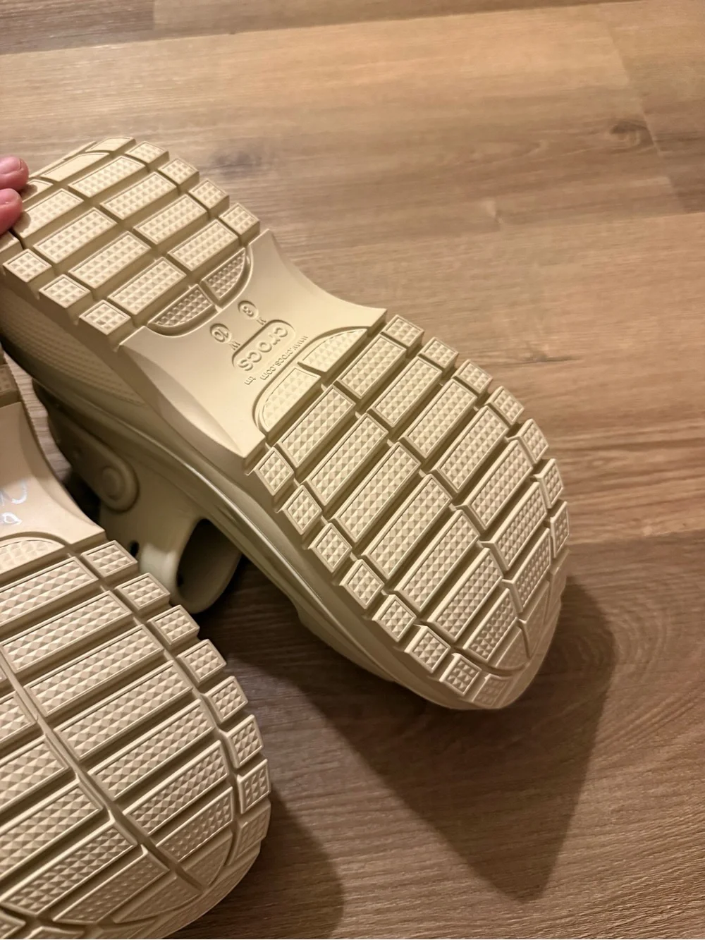 CROCS Platform Slide Sandals in Light Cream